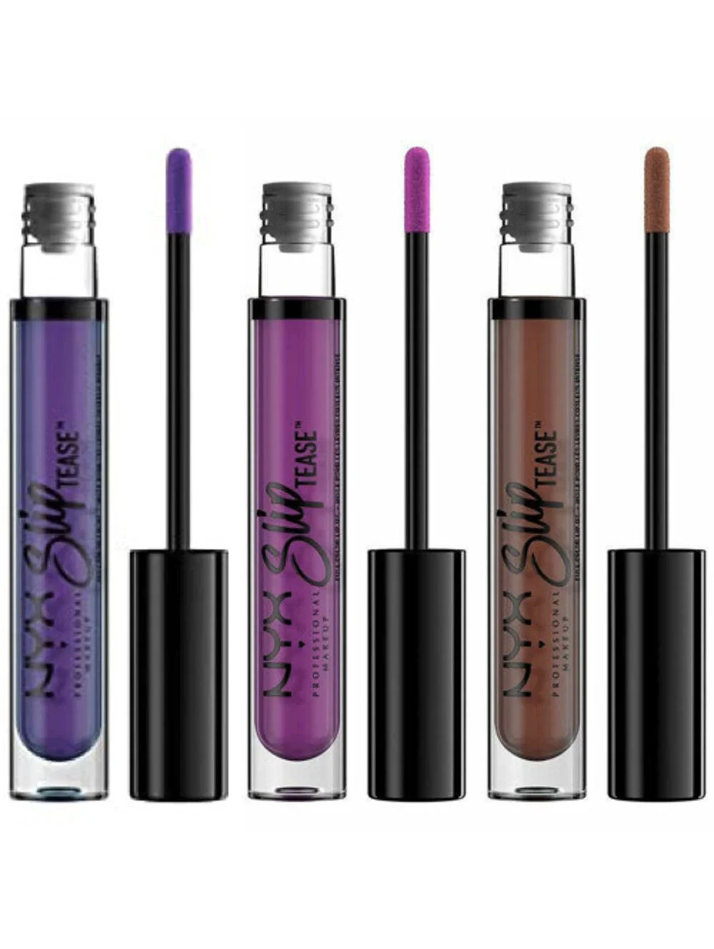 3-Pack New NYX Slip Tease Lip Oil Gloss Fatal Attraction Feisty Basic (Sealed)